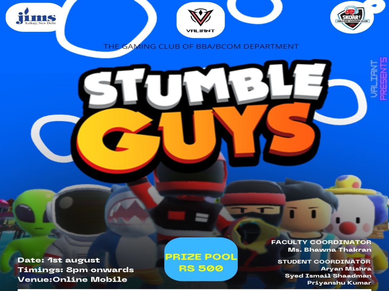 Stumble Guys Tournaments. Play Stumble Guys Esports Online India